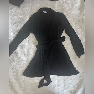 Princess Polly black wrap shirt dress